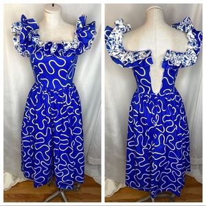 Vintage 80s Prago Fashions ILGWU Fit & Flare Dress
